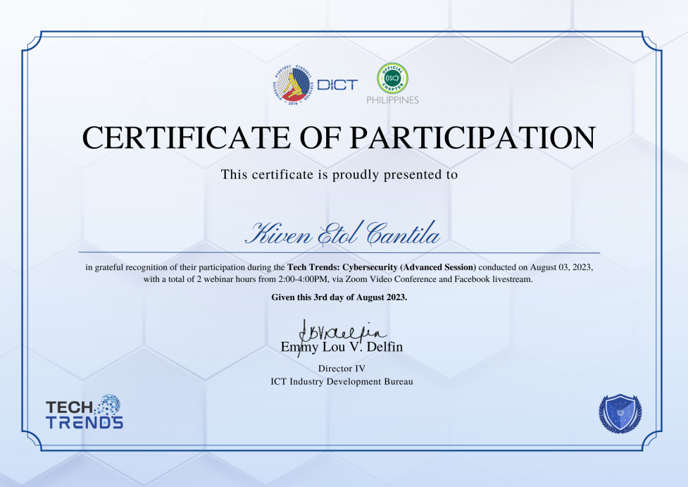 Certificate 1